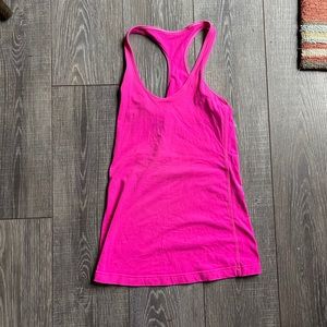 Bright pink lululemon racer back tank